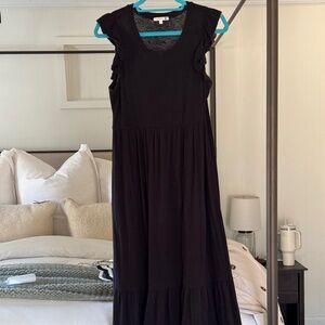 Sundry Ruffle Sleeve Midi Dress